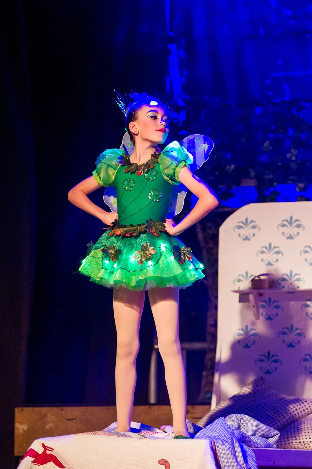A young performer takes the stage in Peter Pan